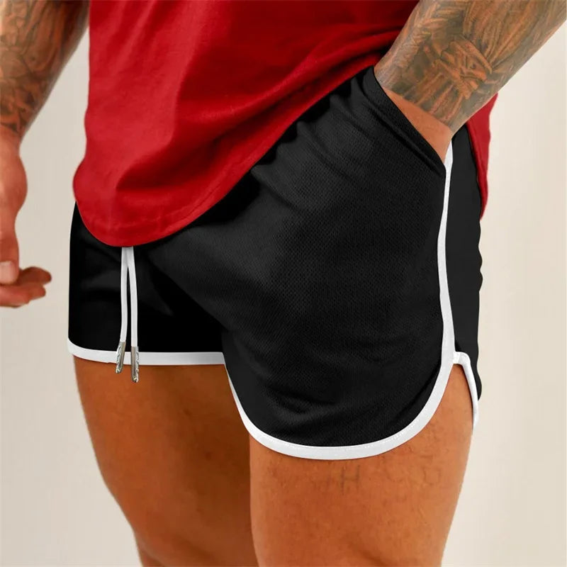 Summer Beach Fitness Shorts Men Running Training Short Pants Casual Athletics Quick Drying Breathable Mesh Sports Shorts