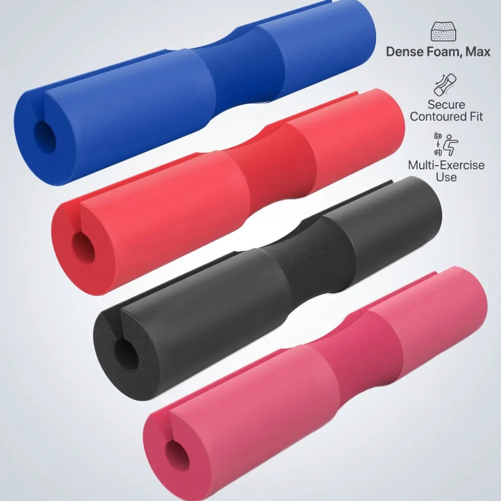 Men with Thick Anti-Slip Bar for Gym, Fitness, Weightlifting, Squats, Neck Support, Protection Pad for Strength Training