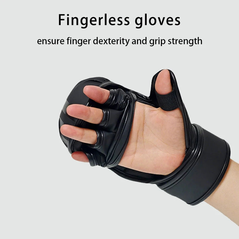 Boxing Gloves for Men Women Durable PU Leather Sparring Training Gloves Shock Absorbing Foam Padded for Heavy Bag Kickboxing MMA
