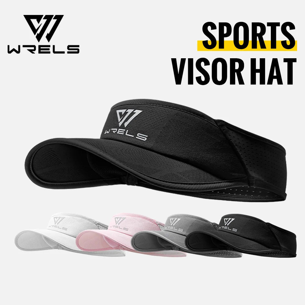 WRELS Sports Sun Visor Men Women Lightweight Packable Cooling Stretchy Visor Hat for Running Tennis Golf UV Protect Sport Hat