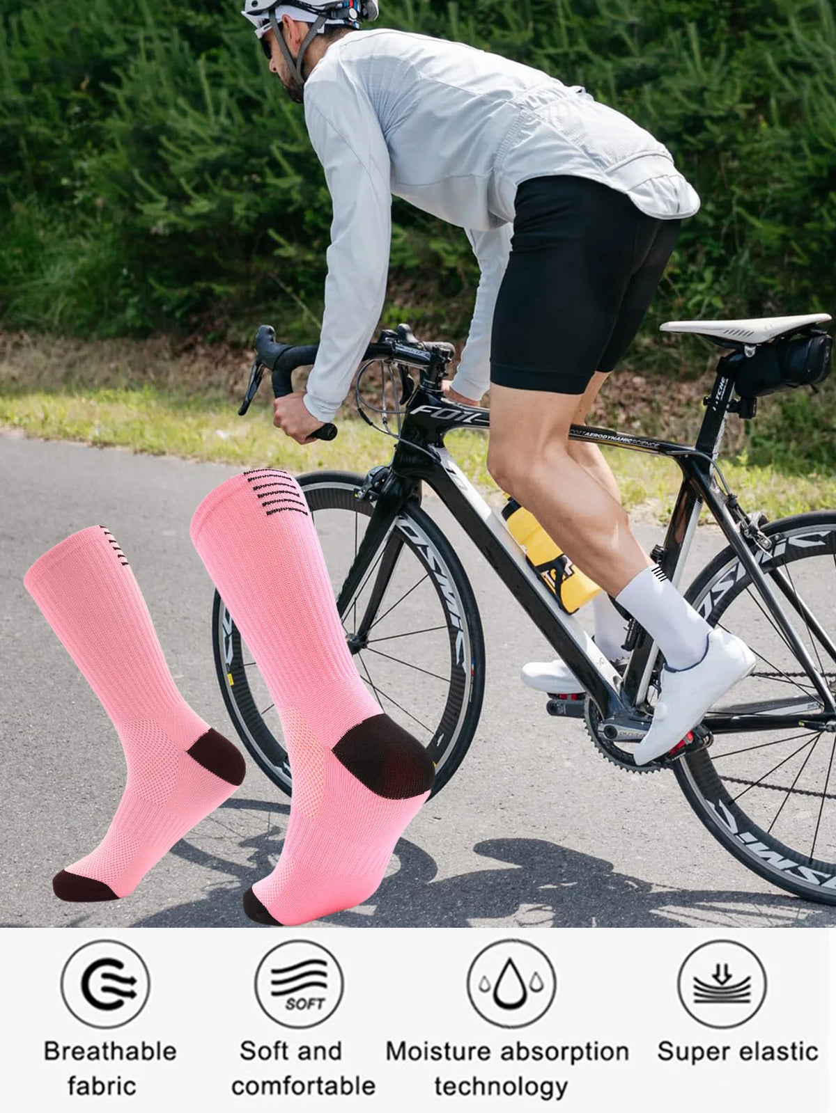 Professional Cycling Socks Long Tube Men's and Women's Outdoor Sports Quick-Drying Four Seasons Bicycle Socks Running Socks