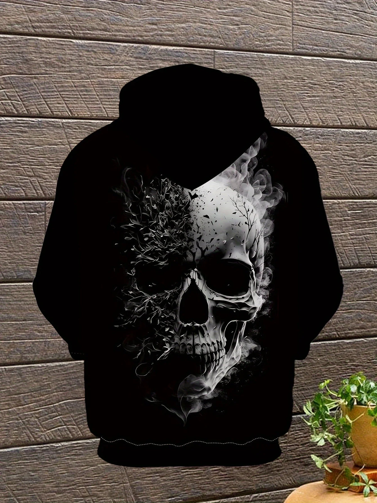 Fashionable Men's Autumn New Skull Print Comfortable Soft Hoodie Outdoor Street Party Casual Wear
