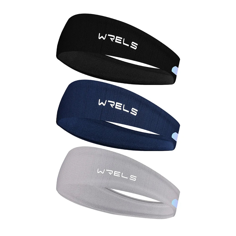 WRELS Headbands for Men Women Sweatband Sports Headband Moisture Wicking Workout Sweatbands for Running Yoga Non Slip Hair Band