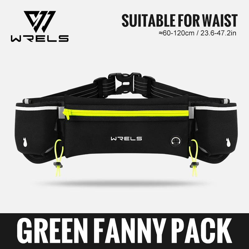 WRELS Upgraded Running Belt Bag With Water Bottles Hydration Belt Running Pouch Bag  Fanny Pack Phones Waist pack for Sports