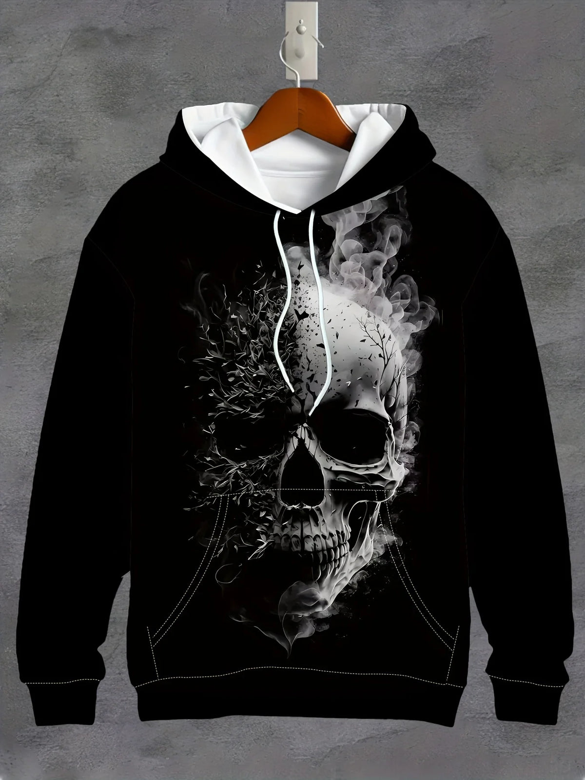Fashionable Men's Autumn New Skull Print Comfortable Soft Hoodie Outdoor Street Party Casual Wear