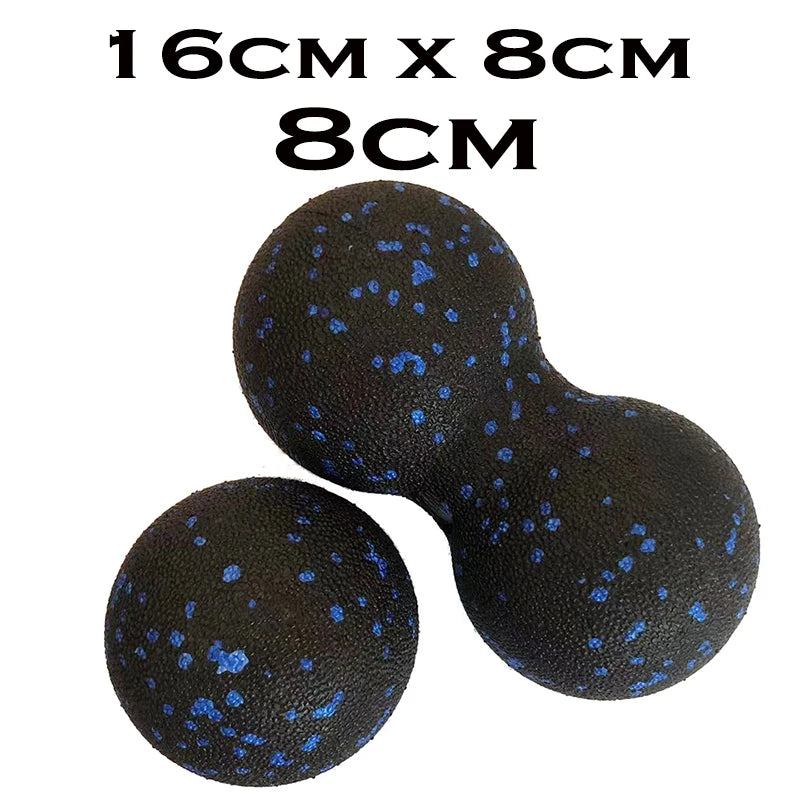EPP Fitness Ball Double Lacrosse Massage Ball Set Mobility Peanut Ball for Self-Myofascial Release Deep Tissue Yoga Gym Home