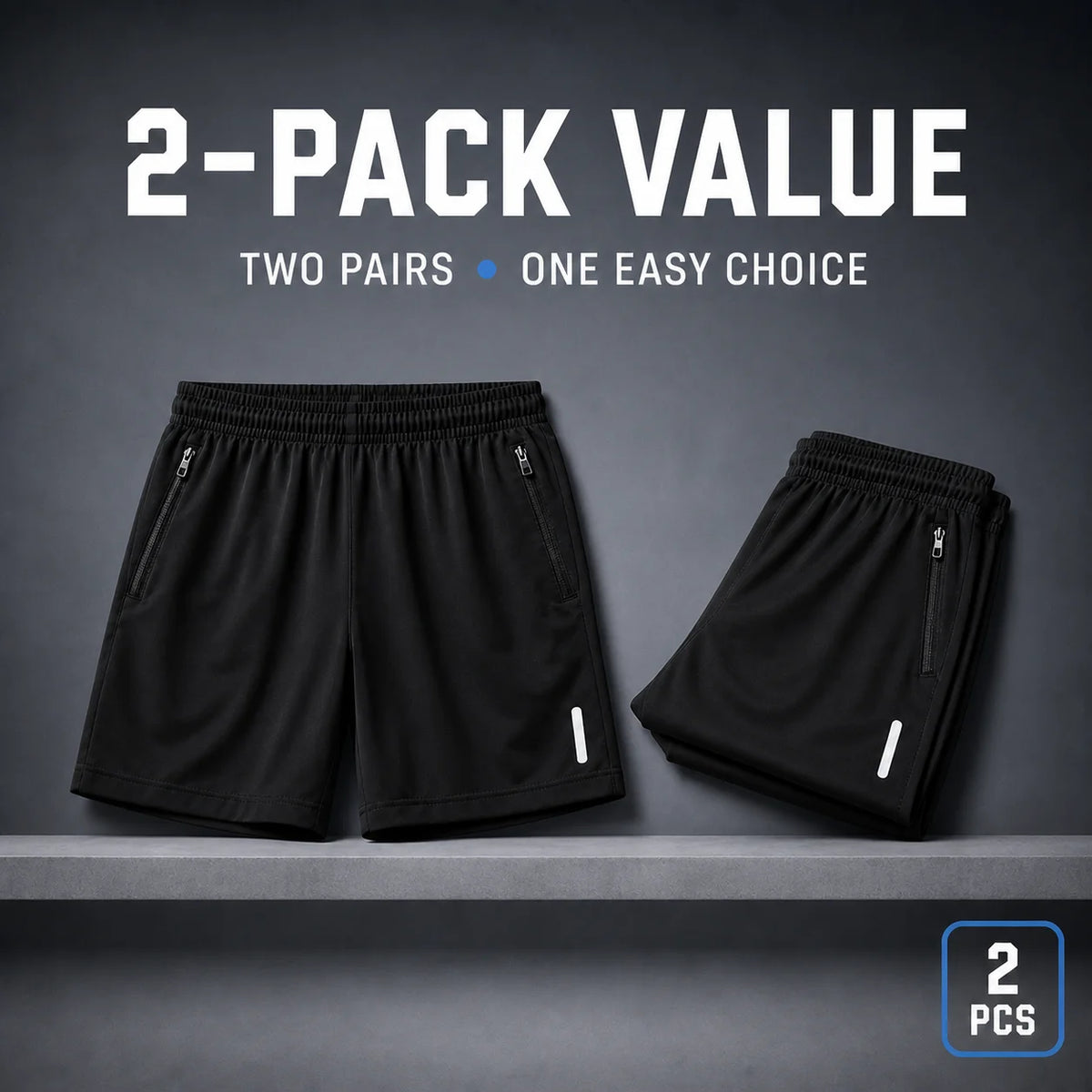 Men's Running Shorts 2-Pack Random Grey Black Quick-Dry Athletic Shorts for Gym and Outdoor Activities Best 2026
