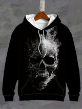Fashionable Men's Autumn New Skull Print Comfortable Soft Hoodie Outdoor Street Party Casual Wear