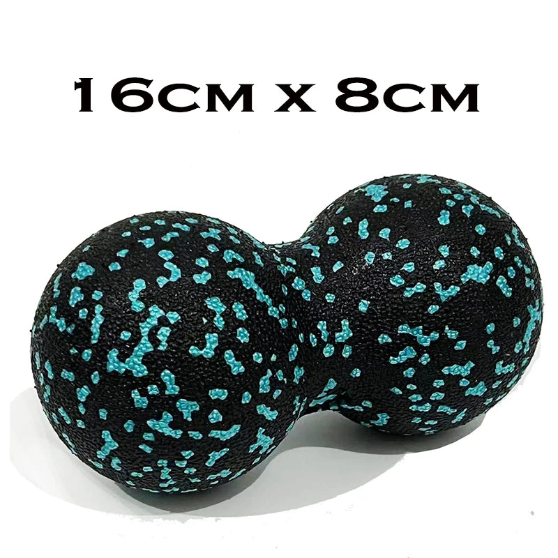 EPP Fitness Ball Double Lacrosse Massage Ball Set Mobility Peanut Ball for Self-Myofascial Release Deep Tissue Yoga Gym Home