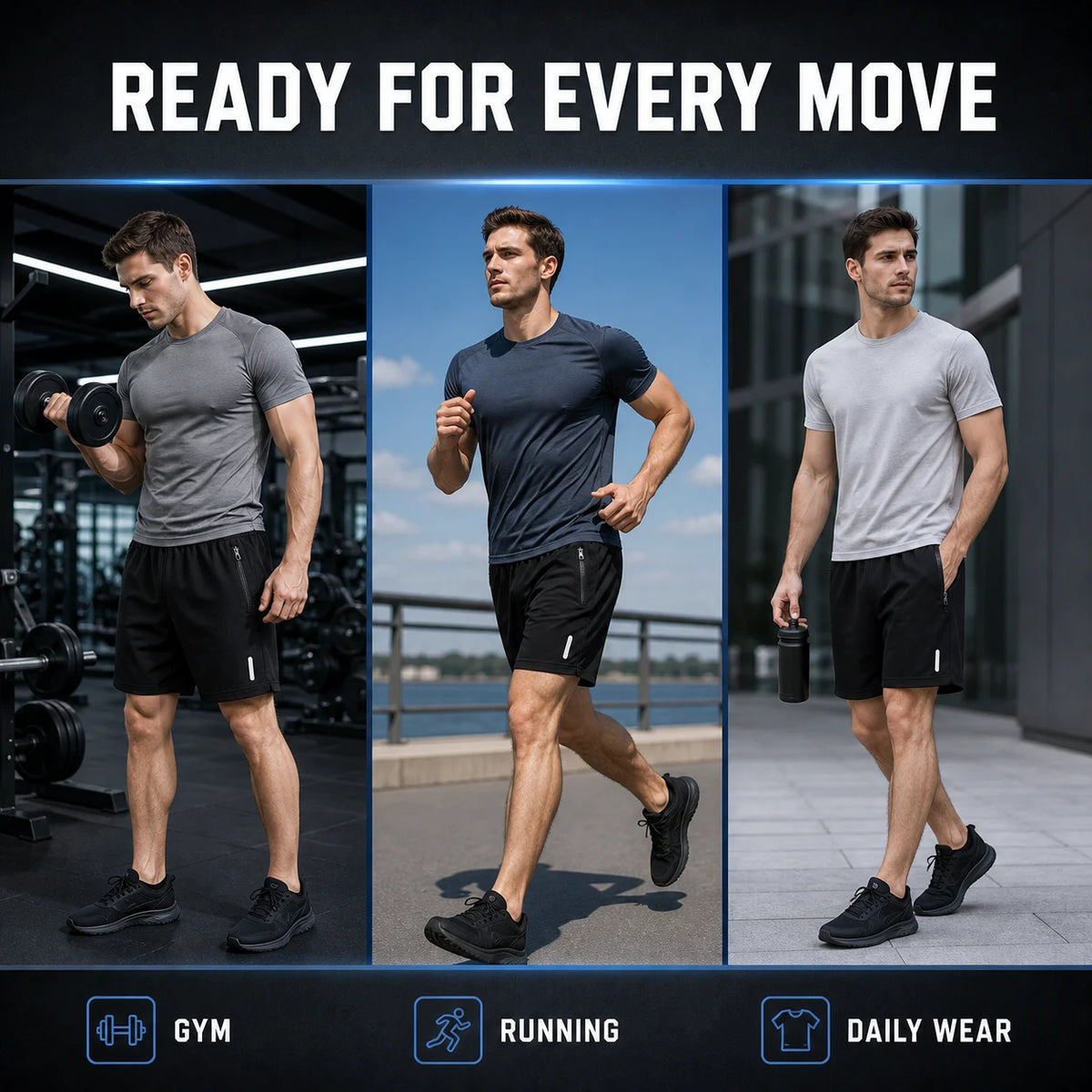 Men's Running Shorts 2-Pack Random Grey Black Quick-Dry Athletic Shorts for Gym and Outdoor Activities Best 2026