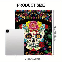 1PC Colorful Sugar Skull Drawstring Bag - Dia De Los Muertos Skeleton Sackpack for Halloween, Rave & Gift