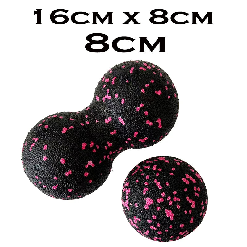 EPP Fitness Ball Double Lacrosse Massage Ball Set Mobility Peanut Ball for Self-Myofascial Release Deep Tissue Yoga Gym Home