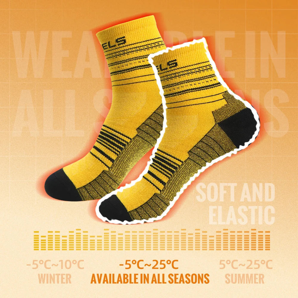 WRELS 1/3Pairs Merino Wool Socks Breathable Moisture Wicking Anti-Odor Socks Hiking Running Trekking Thermal Athletic Crew Socks