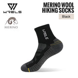 WRELS 1/3Pairs Merino Wool Socks Breathable Moisture Wicking Anti-Odor Socks Hiking Running Trekking Thermal Athletic Crew Socks