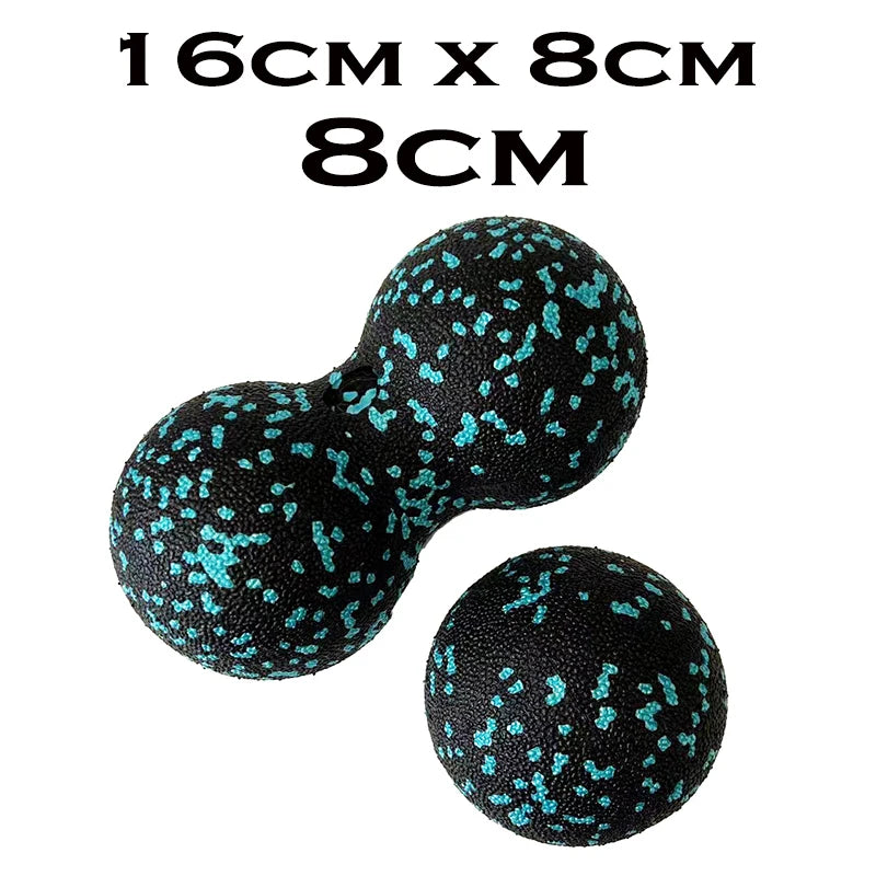 EPP Fitness Ball Double Lacrosse Massage Ball Set Mobility Peanut Ball for Self-Myofascial Release Deep Tissue Yoga Gym Home