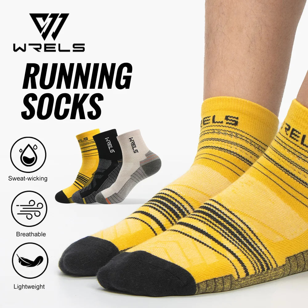 WRELS 1/3Pairs Merino Wool Socks Breathable Moisture Wicking Anti-Odor Socks Hiking Running Trekking Thermal Athletic Crew Socks