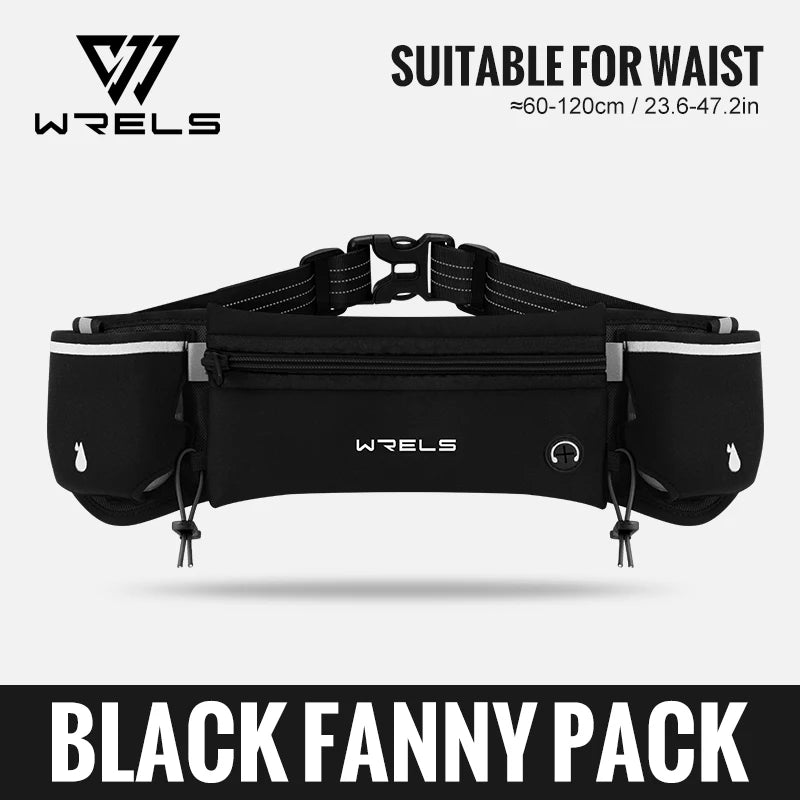 WRELS Upgraded Running Belt Bag With Water Bottles Hydration Belt Running Pouch Bag  Fanny Pack Phones Waist pack for Sports