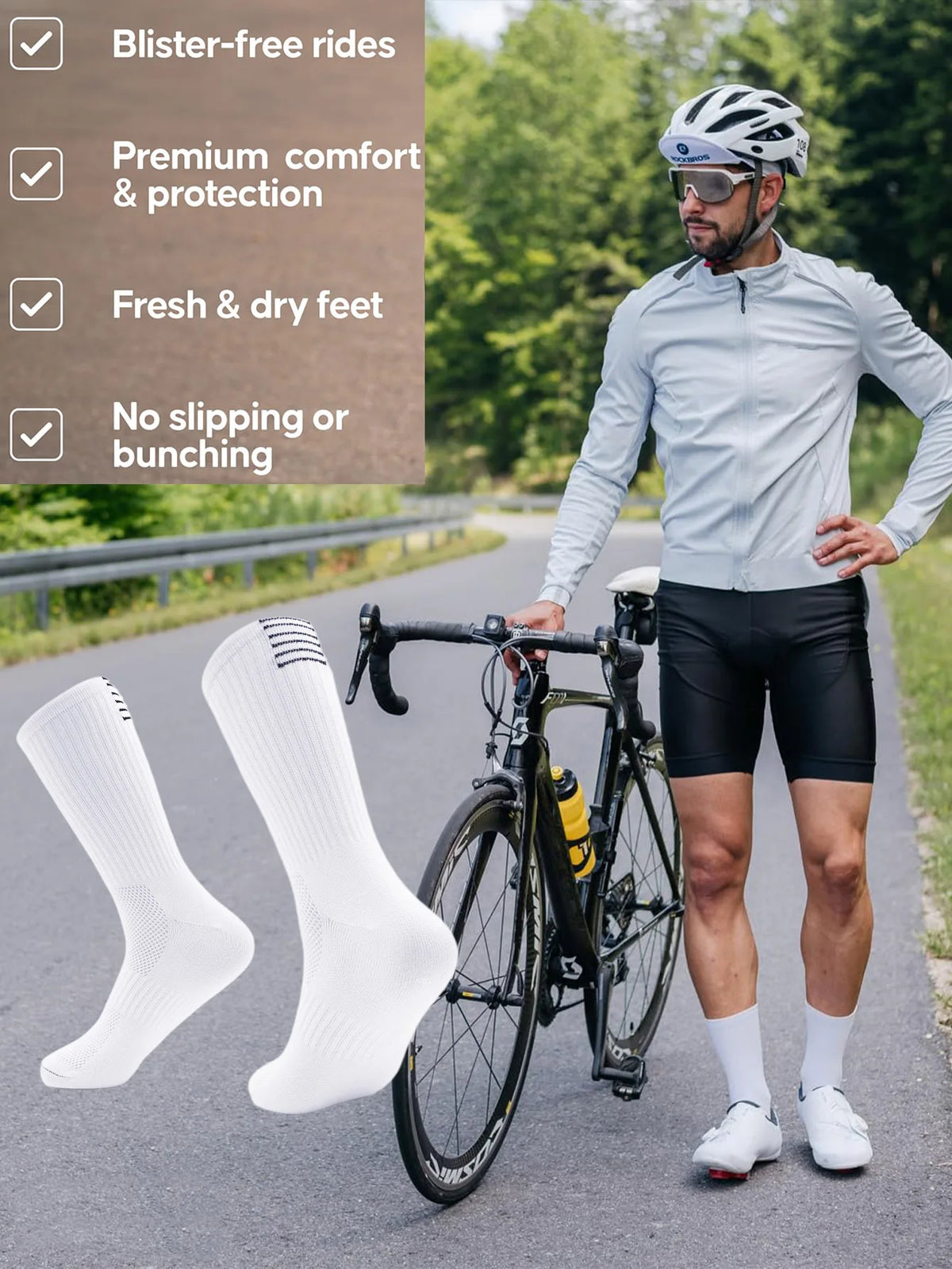 Professional Cycling Socks Long Tube Men's and Women's Outdoor Sports Quick-Drying Four Seasons Bicycle Socks Running Socks