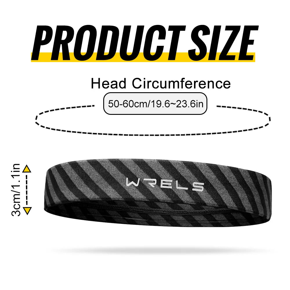 WRELS Sweatbands Sports Headband Moisture Wicking Hairband Non Slip Quick Drying Light weight Elastic Sweatband Running headband