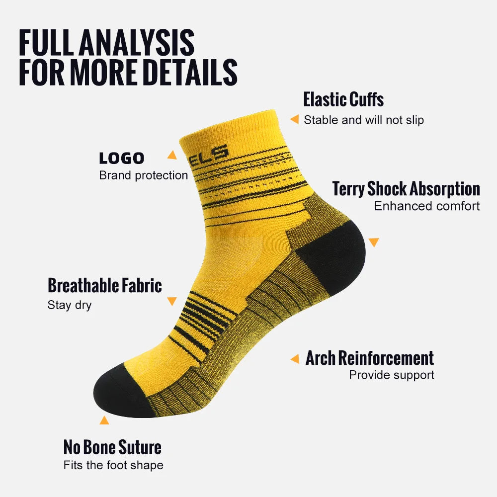 WRELS 1/3Pairs Merino Wool Socks Breathable Moisture Wicking Anti-Odor Socks Hiking Running Trekking Thermal Athletic Crew Socks