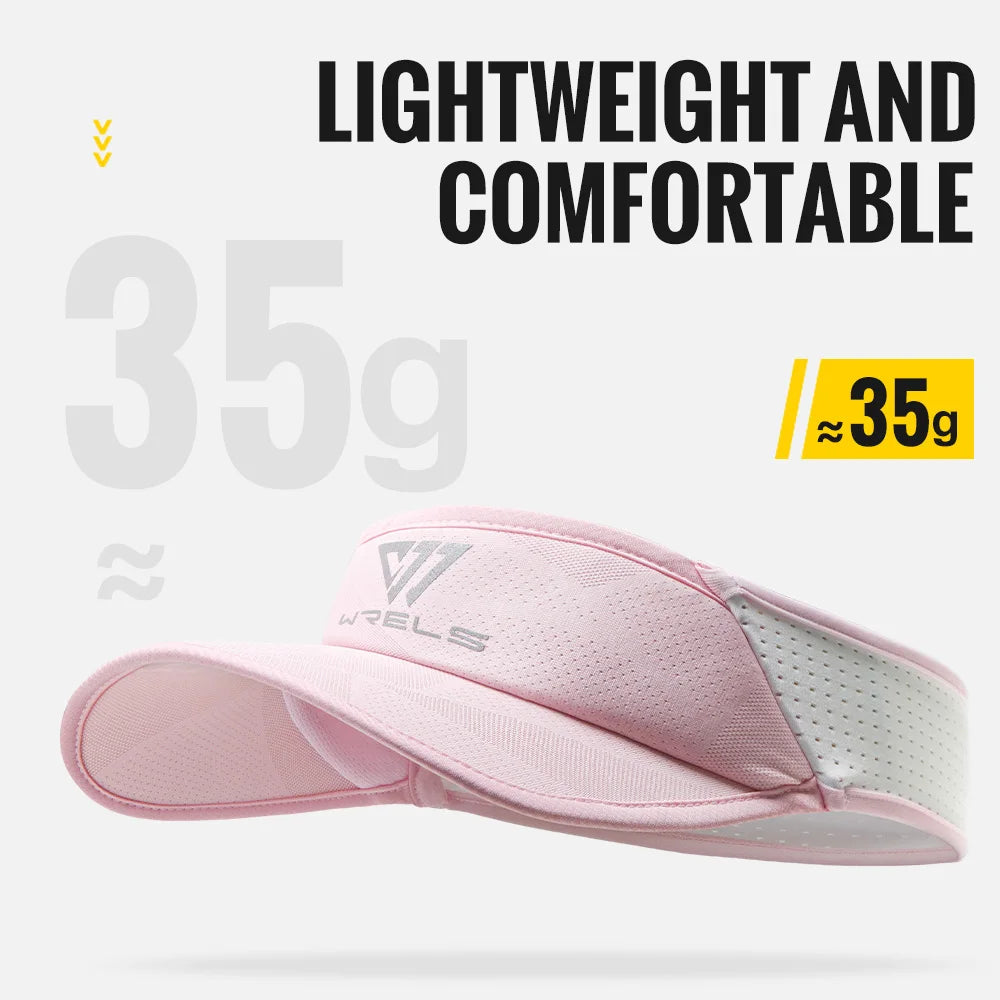 WRELS Sports Sun Visor Men Women Lightweight Packable Cooling Stretchy Visor Hat for Running Tennis Golf UV Protect Sport Hat