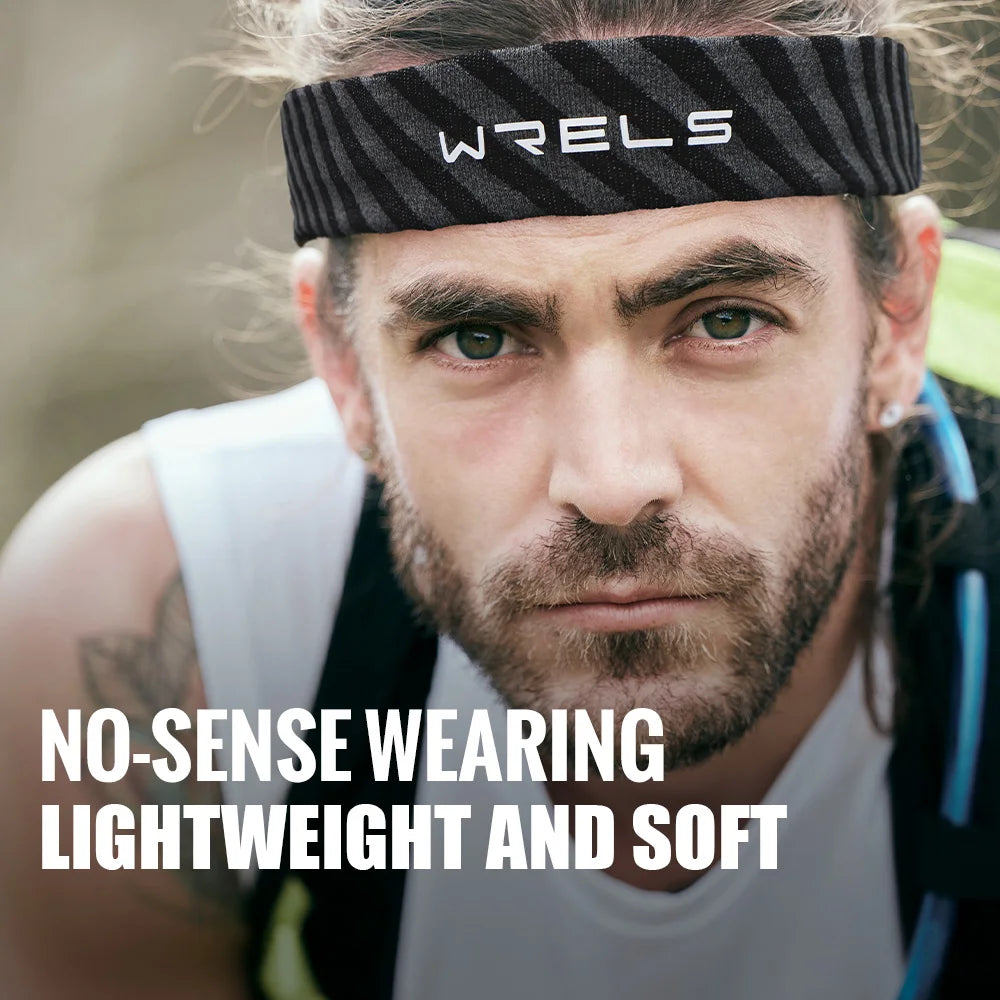 WRELS Sweatbands Sports Headband Moisture Wicking Hairband Non Slip Quick Drying Light weight Elastic Sweatband Running headband