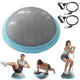 MERACH Balance Ball 18'' Half Ball Exercise Trainer for Core Workout Anti-Slip 450 LBS Capacity Includes Foot Pump and Resistance Bands for Home Gym and Physical Therapy Yoga Workouts Pilates Fitness