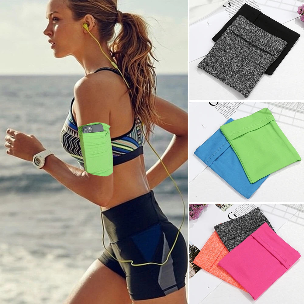 Universal Portable Elastic Mobile Phone Arm Bag Running Bags Sports Armband Men Women Colorful Simple Fitness Gym Bags Pouch