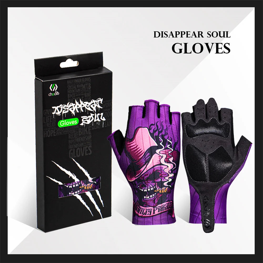 CHOOEE Fitness Anti-sweat Men Women Gloves Cycling Half Short Shockproof Gloves Bicycle Finger Anti-slip Glove Bike Sports