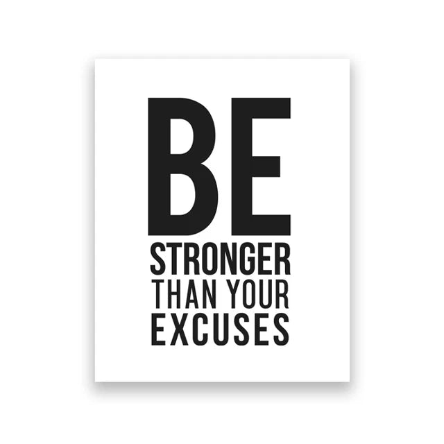 No Excuses Inspirational Quote Fitness Poster Gym Wall Decor , Motivational Art Typography Modern Canvas Painting Decoration