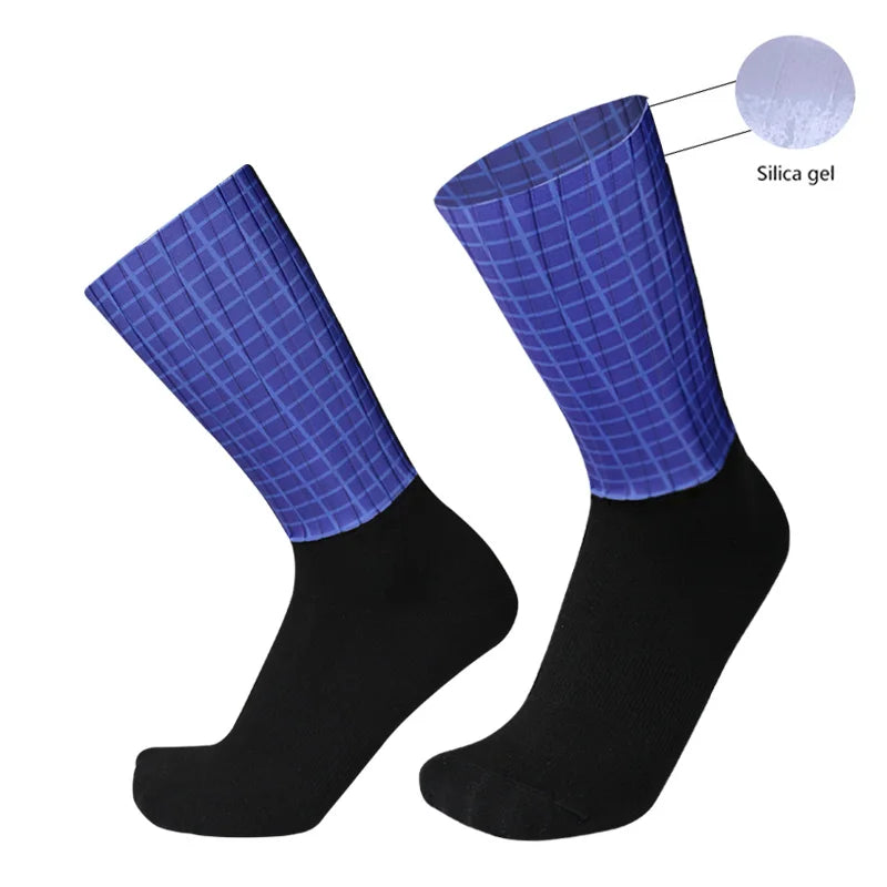 New Pro Team Aero Socks Anti Slip Silicone Cycling Socks Men Bicycle Sport Running Bike Socks Calcetines Ciclismo