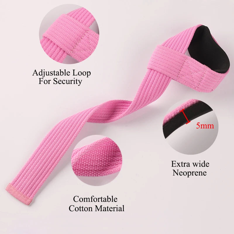 Cotton Weightlifting Straps, Strength Training Power Lifting Strap,Adjustable,Non-slip,Gym Fitness,Sports Grip Band