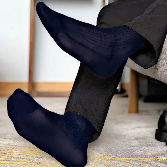 Man Dress Tube Socks Men Sheer Stockings Ultra Thin Erotic Formal Wear White Socks Sexy Transparent Business Sock See-through