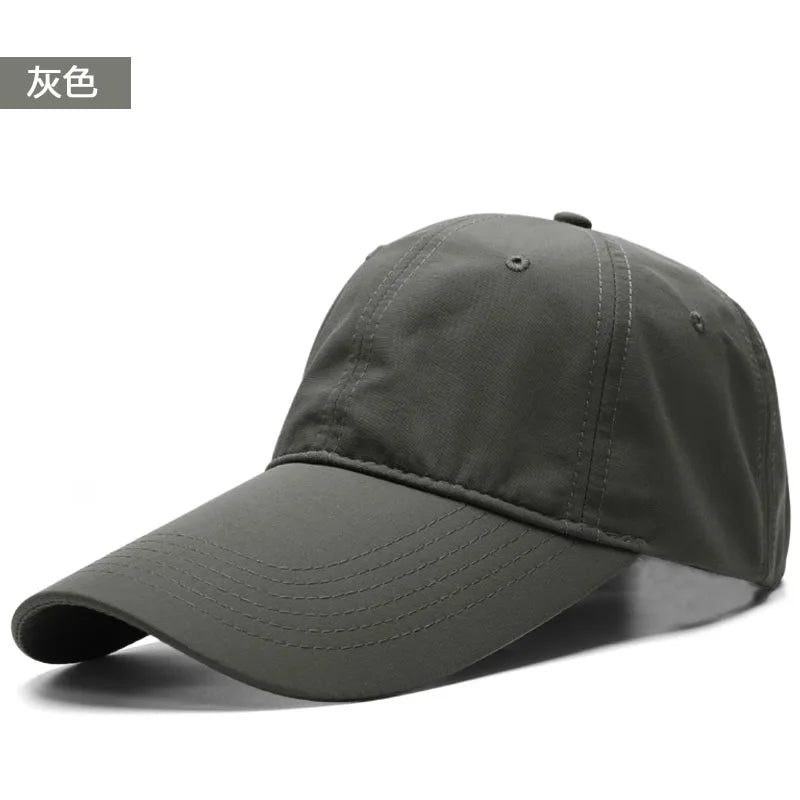 Dad Summer Fishing 11cm Long Peak Dry Quick Sun Cap Outdoors Cotton Large Snapback Hats Big Head Man Oversize Baseball Caps