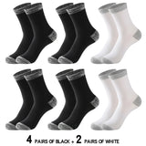 6 Pair Winter Men Socks Cotton Black Leisure Business Long Socks Walking Running Hiking Thermal Socks For Male Plus Size 38-48
