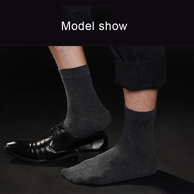 10 Pairs/Lot High Quality Men's Socks Black Business Cotton Socks Breathable Soft Regular Thickness Four Season Male Gifts Sox