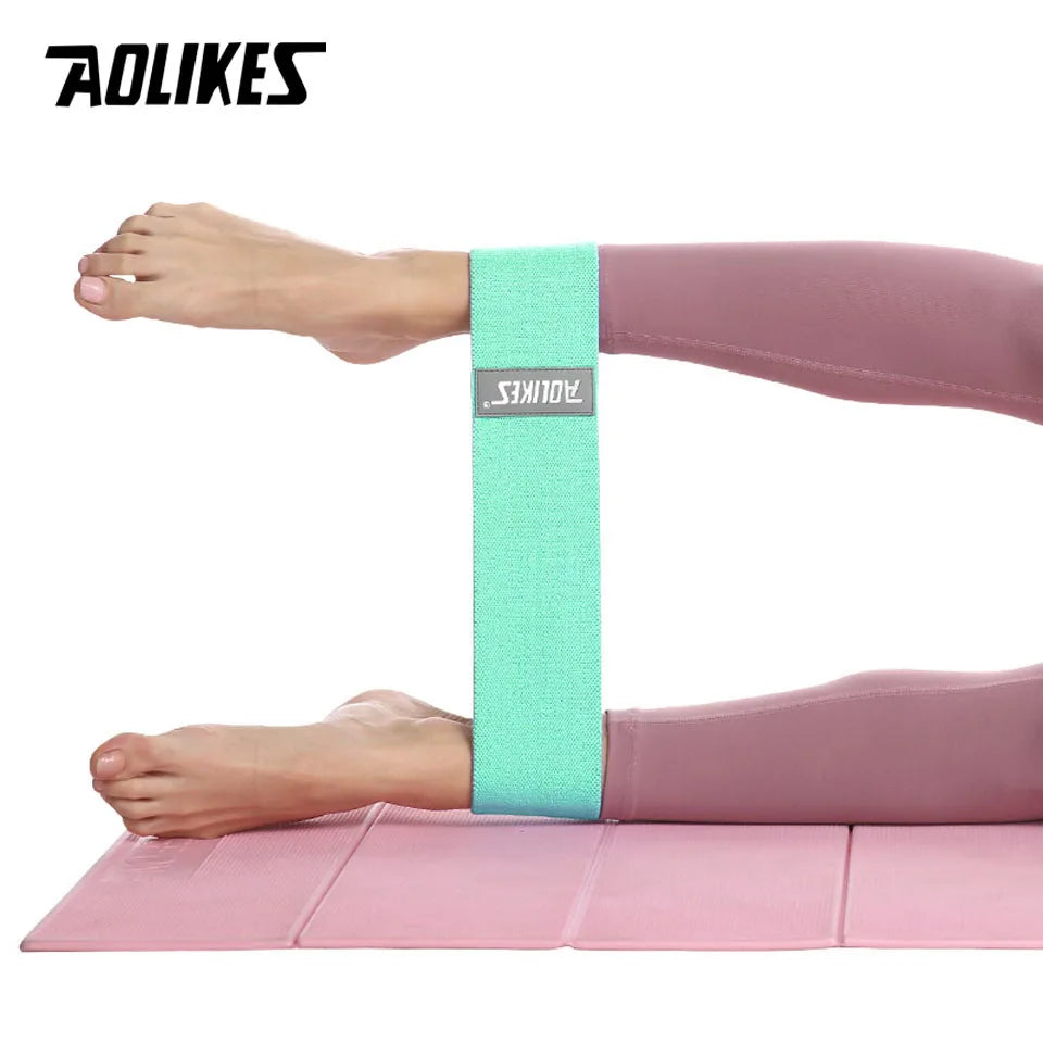 AOLIKES 1PC Hip Band Yoga Resistance Band Wide Fitness Exercise Legs Band Loop For Circle Squats Training Anti Slip Rolling