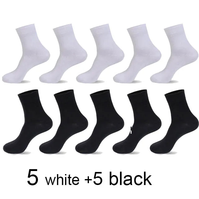 10 Pairs/Lot High Quality Men's Socks Black Business Cotton Socks Breathable Soft Regular Thickness Four Season Male Gifts Sox