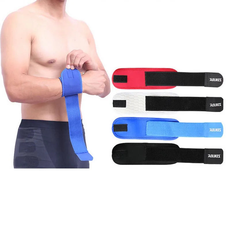 AOLIKES 2Pcs/Lot Wrist band Men For Gym Powerlifting Wrist Support Wraps Straps Protector Wristwraps Sports Fitness Wristband