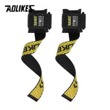AOLIKES 1 Pair Gym Fitness Weight Lifting Grip Straps Dumbbell Hand Grips Training Wrist Support Bands for Barbell Pull Up