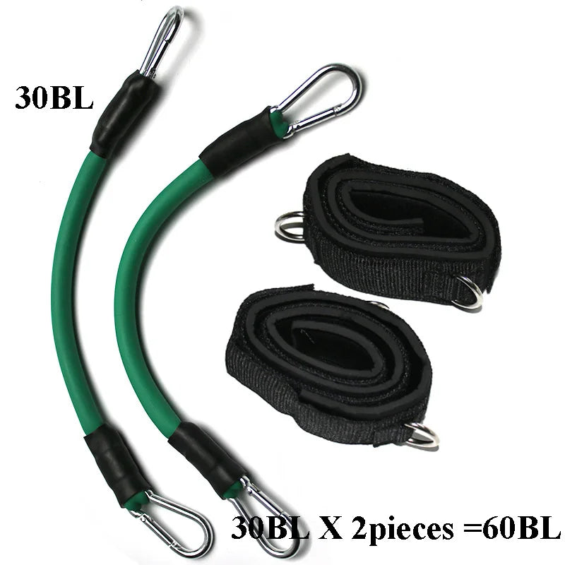 Resistance Tubes with Ankle Straps, Whole Set, Leg Training, Workout for Run, Kick Boxing, Punch, Taekwondo, All Sports