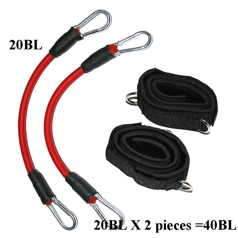 Resistance Tubes with Ankle Straps, Whole Set, Leg Training, Workout for Run, Kick Boxing, Punch, Taekwondo, All Sports