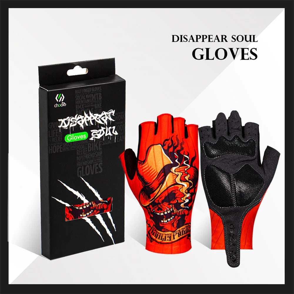 CHOOEE Fitness Anti-sweat Men Women Gloves Cycling Half Short Shockproof Gloves Bicycle Finger Anti-slip Glove Bike Sports