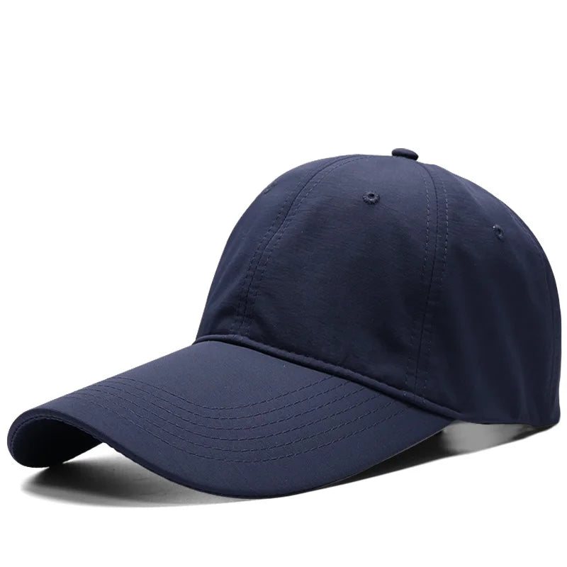 Dad Summer Fishing 11cm Long Peak Dry Quick Sun Cap Outdoors Cotton Large Snapback Hats Big Head Man Oversize Baseball Caps