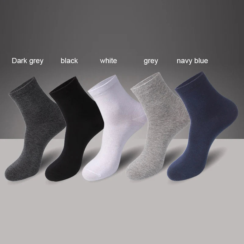 10 Pairs/Lot High Quality Men's Socks Black Business Cotton Socks Breathable Soft Regular Thickness Four Season Male Gifts Sox
