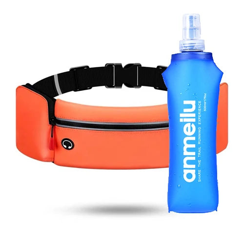 Breathable Marathon Jogging Cycling Running Bag Trail Hydration Belt Waist Bag Pouch Fanny Pack Phone Holder 500ml Water Bottles