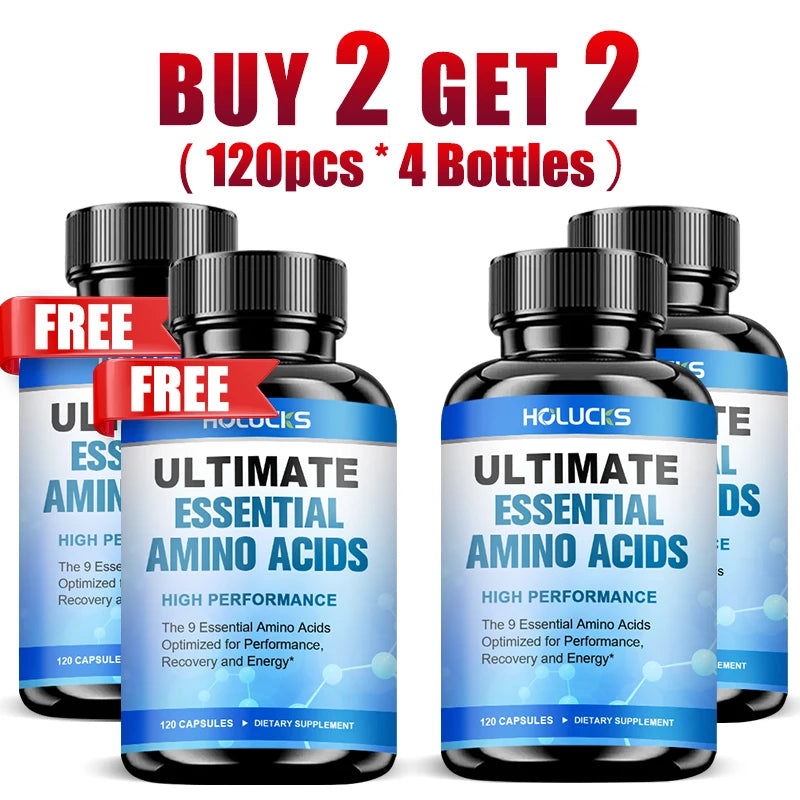 HOLUCKS Ultimate Essential Amino Acids Supplement, Support Muscle Repair, Recovery & Boost Energy for Gym & Fitness Enthusiasts