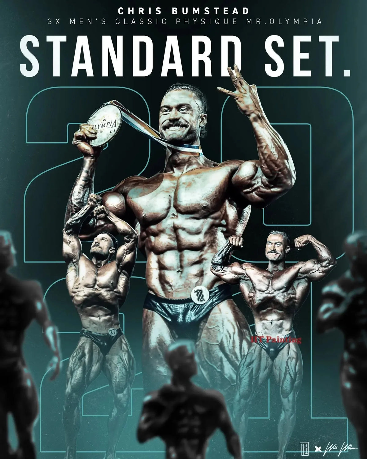 Canvas Painting Chris Bumstead Bodybuilder Fitness Motivational Quotes Poster Muscle Man Wall Art Pictures Home Gym Decor