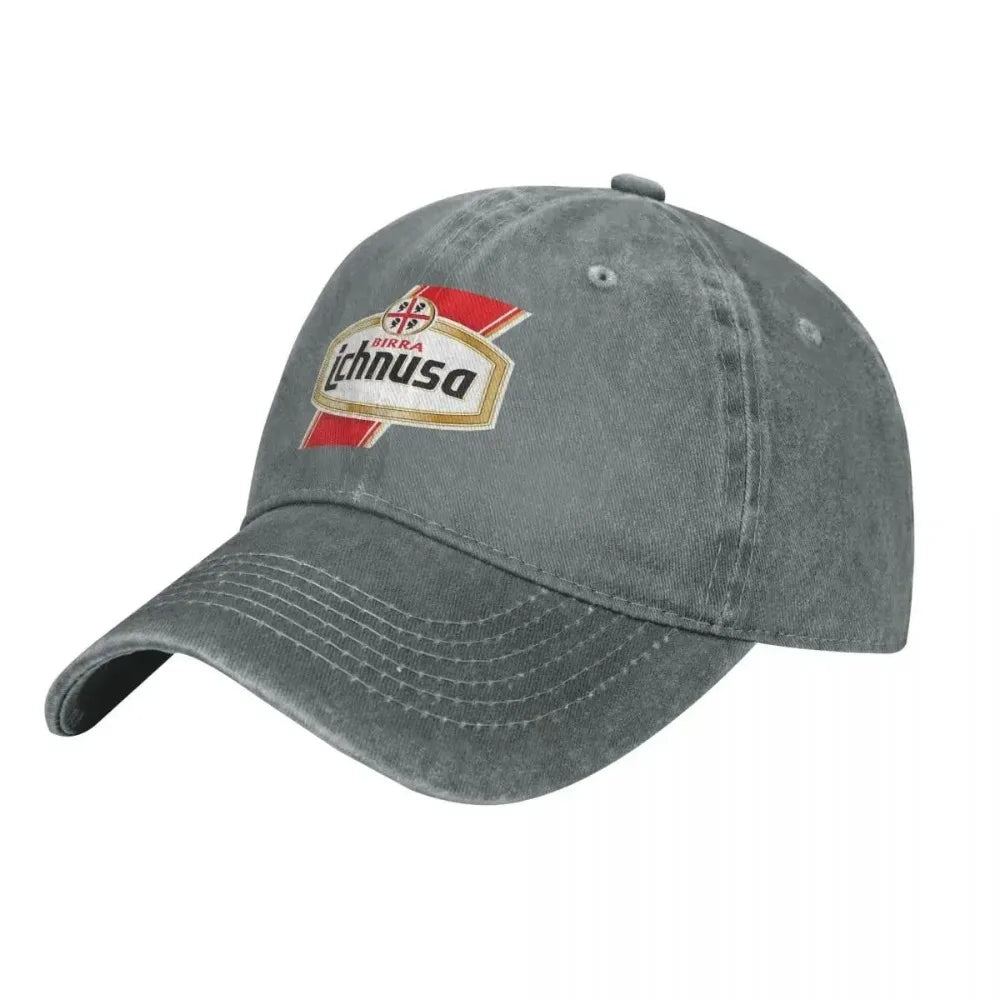 Ichnusa Washed Baseball Cap Beer Sardinia Y2k Cute Trucker Hat Summer Men Women Outdoor Gym Custom Logo Baseball Caps