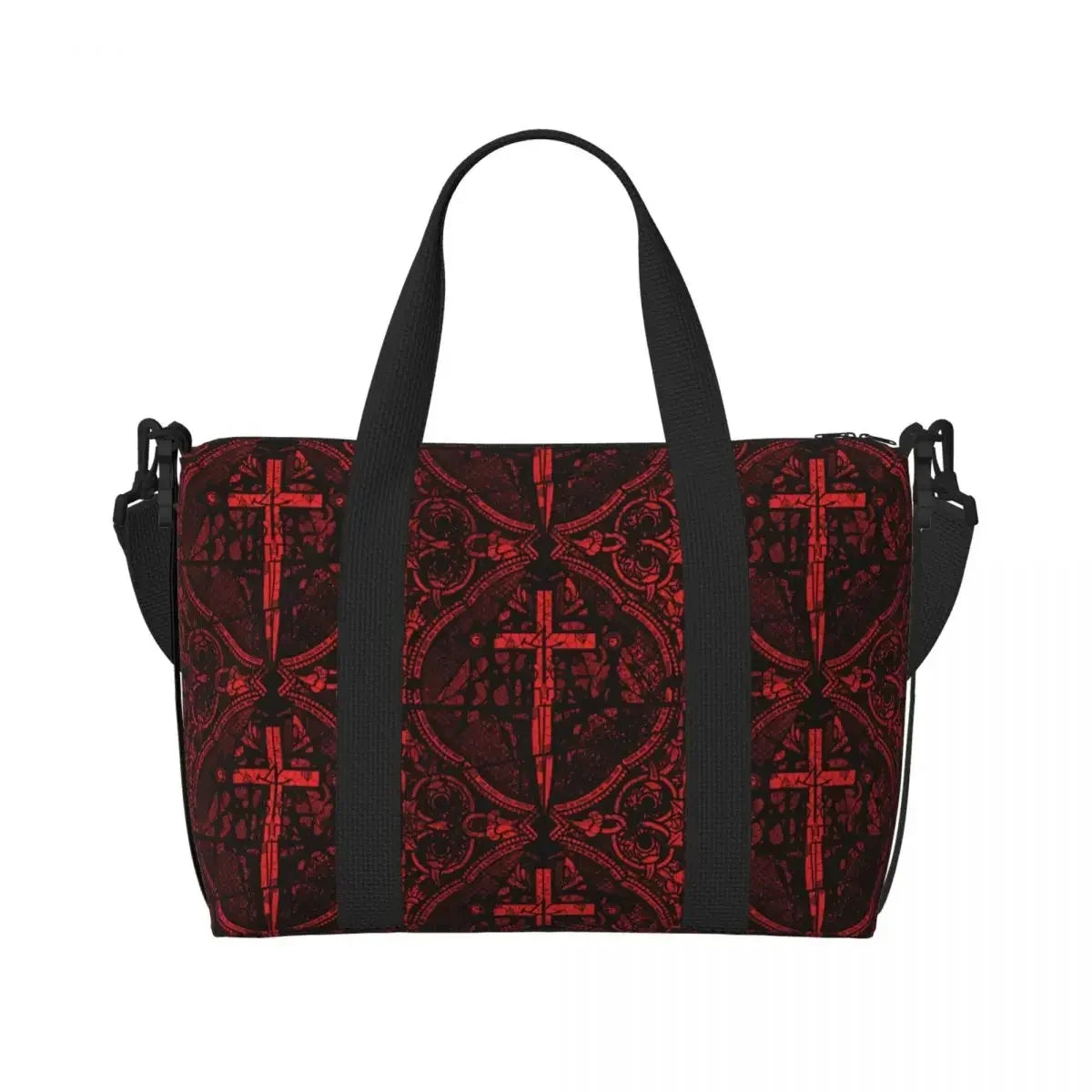 Gothic Vampire Halloween Haunted Mansion Beach Travel Bag Large Capacity Tote Bags for Yoga Women Shopping Duffle Shoulder Bag